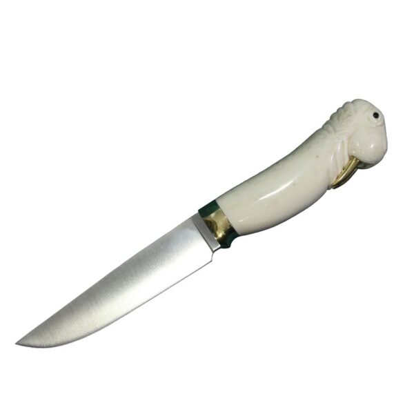 Морж - нож с резной рукоятью из рога лося